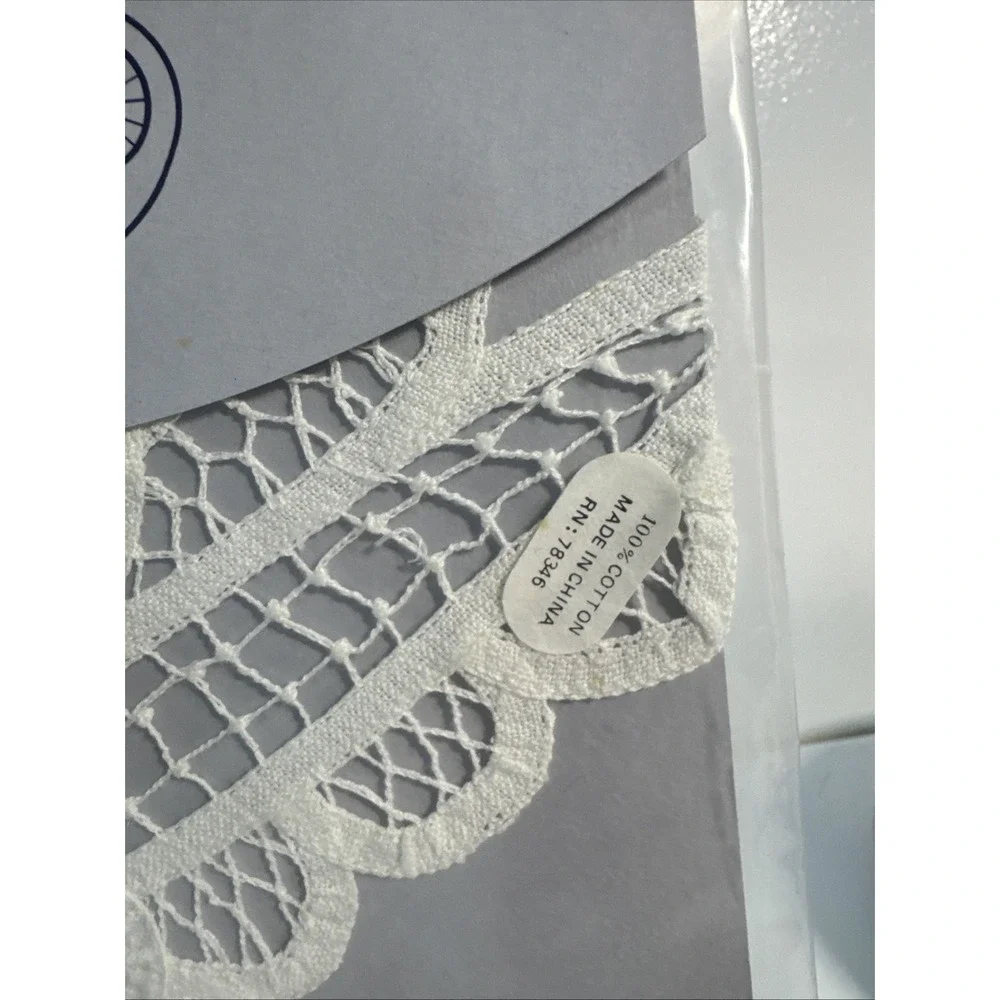 VTG Cotton Battenberg Lace Inset‎ applique patch 90s apparel